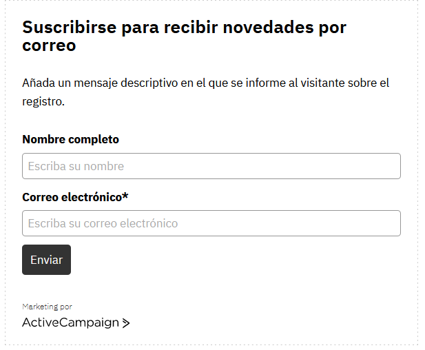 ActiveCampaign que caracteristicas tiene un formulario